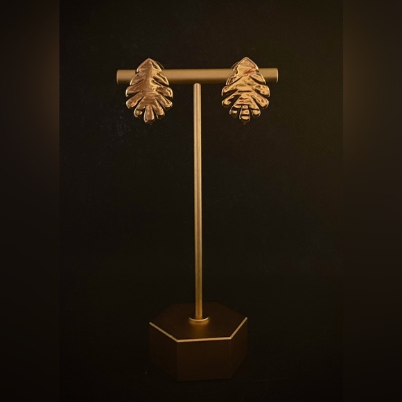 ♠️ Kate Spade ♠️ Gold Palm Leaf Earrings NWOT - Picture 3 of 6